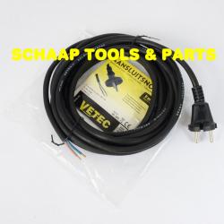 Vetec Aansluitsnoer neopreen met stekker H07RN-F - 2 x 1.0 qmm -  5 meter | 40.380